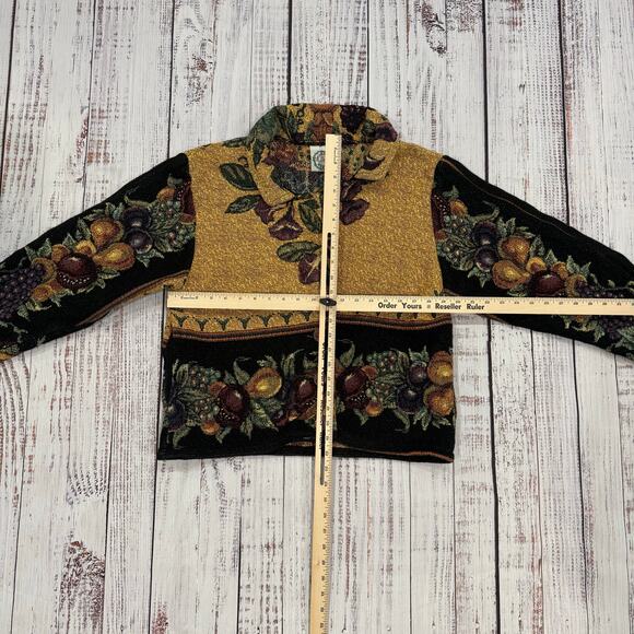 Sugar Street Weavers Tapestry Jacket OS Floral Fruit Boho Cottagecore USA - Picture 4 of 10